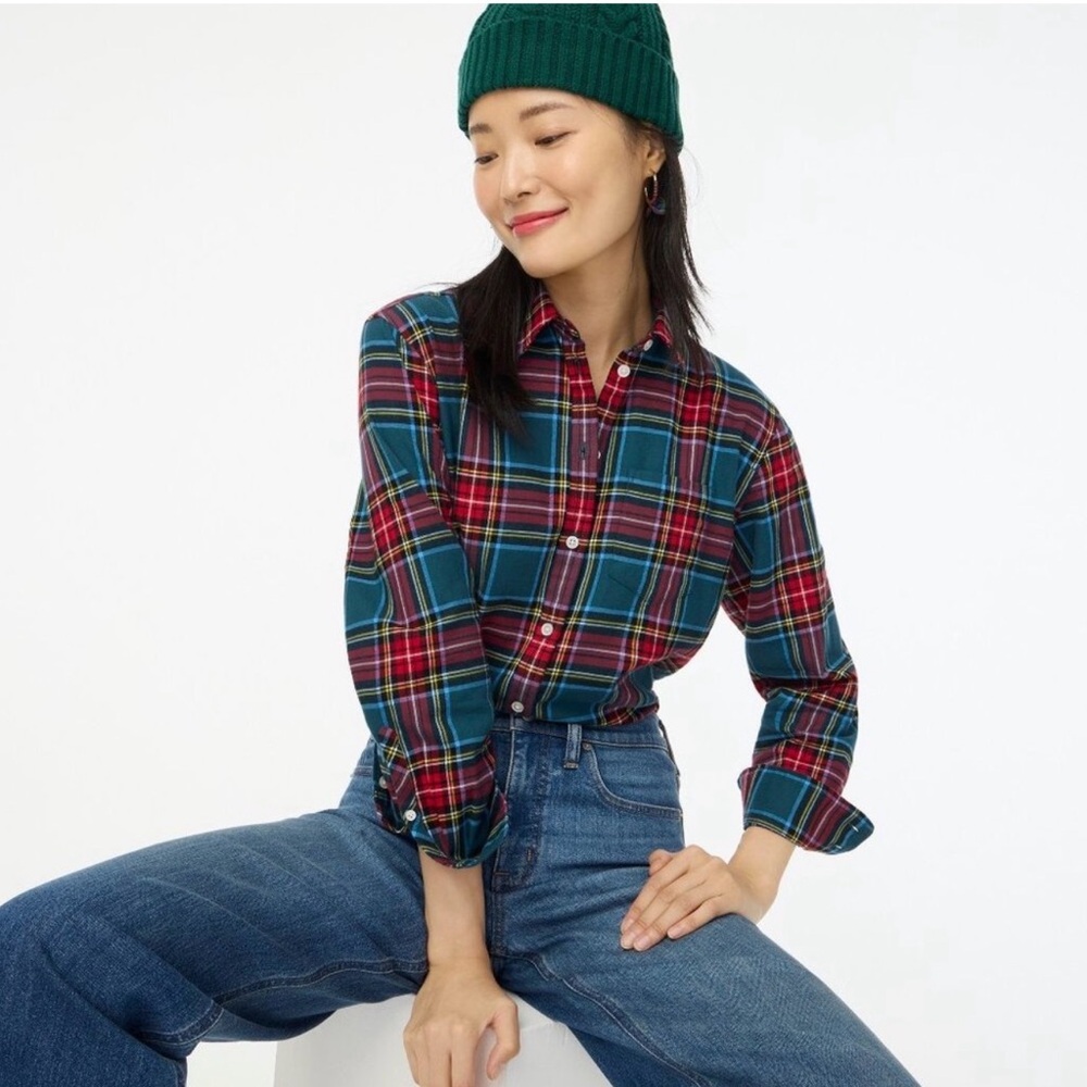 J.Crew Tartan Plaid light flannel shirt